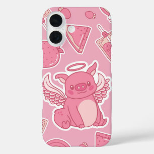 Funda iPhone 16 Fresa Angel Pig Berry Sweet