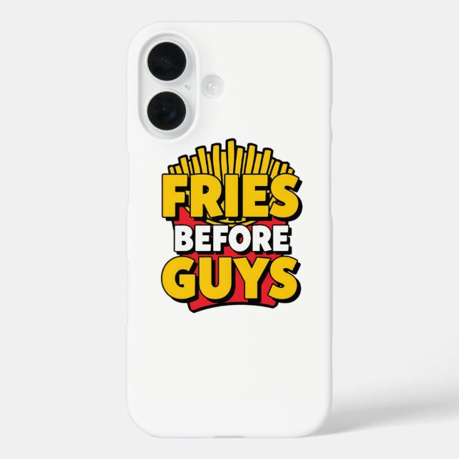 Funda iPhone 16 Fries francesas humorísticas para amigos (Reverso )