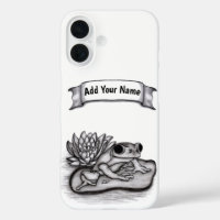 Froggy with Lotus Flower , Add Your Name