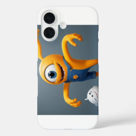 Funda iPhone 16 „Fröhliches Einaugenmonster mit Geisterfreund“