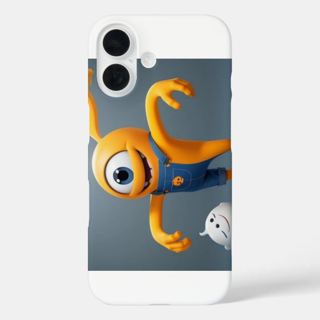 Funda iPhone 16 „Fröhliches Einaugenmonster mit Geisterfreund“ (Reverso )