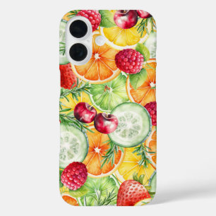 Funda iPhone 16 Fruta de verano acuarela