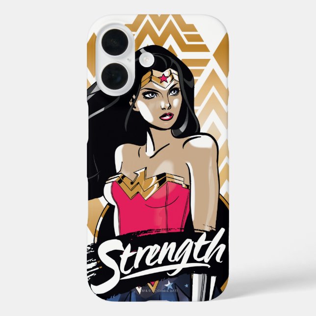 Funda iPhone 16 Fuerza de la mujer maravilla (Reverso )