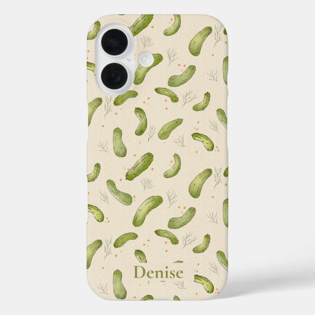 Funda iPhone 16 Fun Dill Pickle Pattern (Reverso )