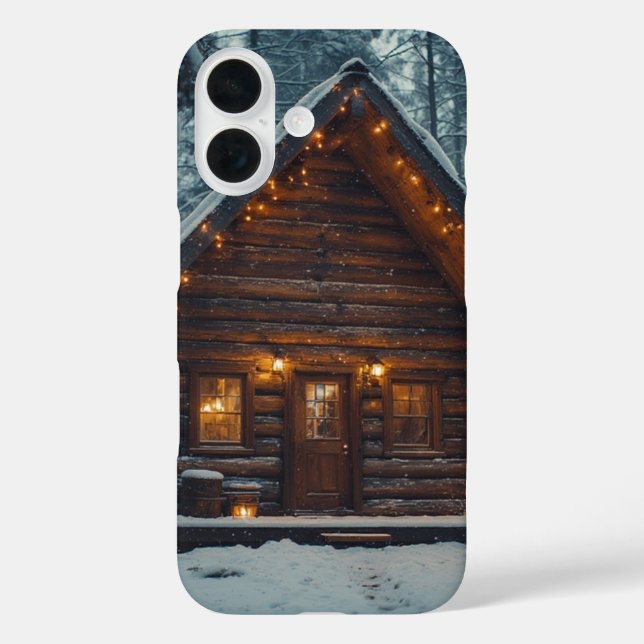 FUNDA iPhone 16 FUNDÁ DE IPHONE CABAÑA DE TRONCOS OTTER SNOW (Reverso )