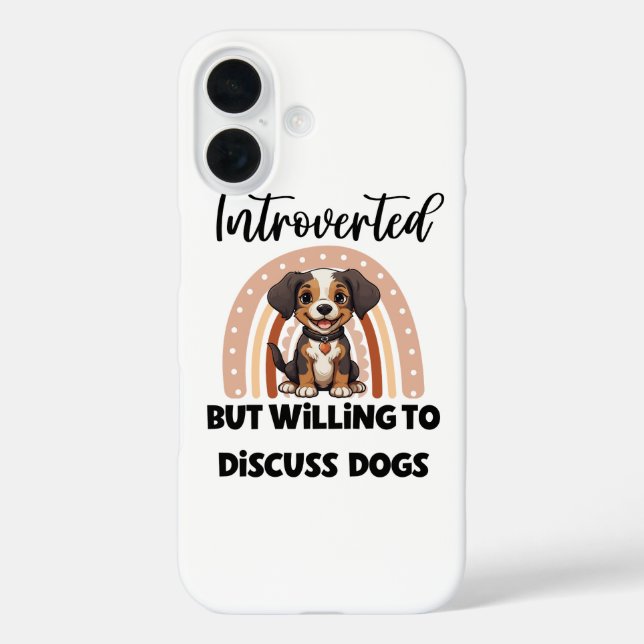 Funda iPhone 16 Funny Introvert Dog Lover Quote (Reverso )