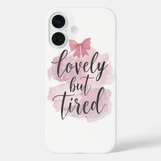 Funda iPhone 16 Funny Mom Life "Lovely But Tired" Saying (Reverso )