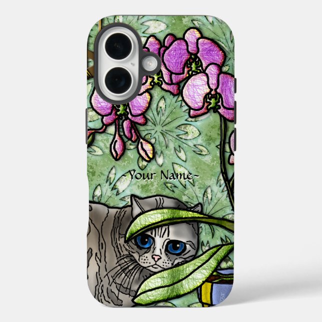 Funda iPhone 16 Fuschia & Kitty (personalizado) (Reverso )