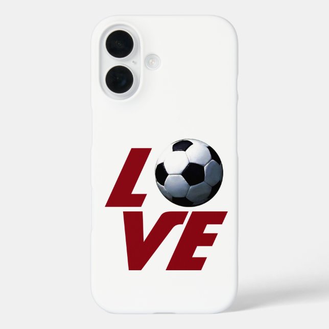 Funda iPhone 16 Fútbol de amor blanco - Fútbol latinoamericano (Reverso )