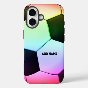 Funda iPhone 16 Futbolista de colores   Fútbol