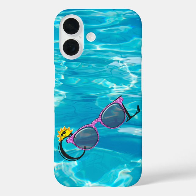 Funda iPhone 16 Gafas de sol Guay en agua de piscina (Reverso )