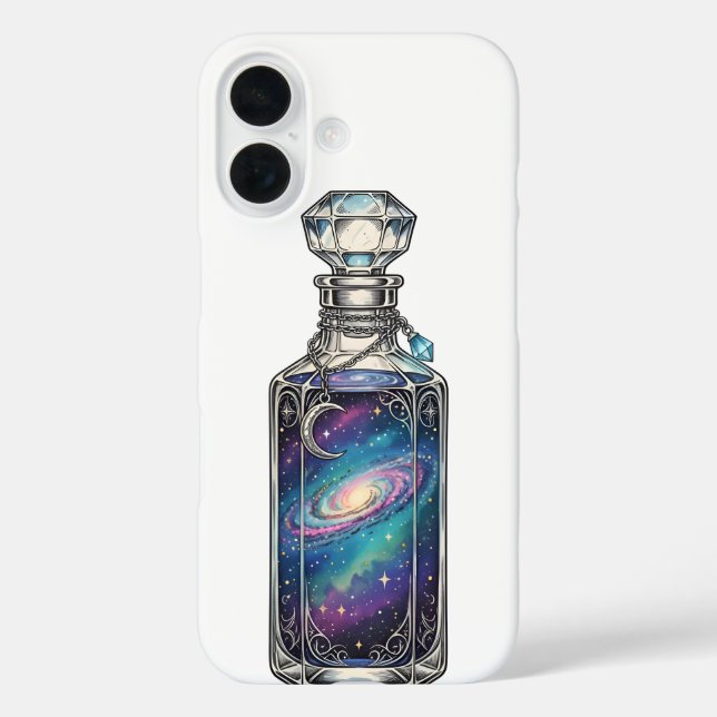 Funda iPhone 16 Galaxia mística en una botella (Reverso )