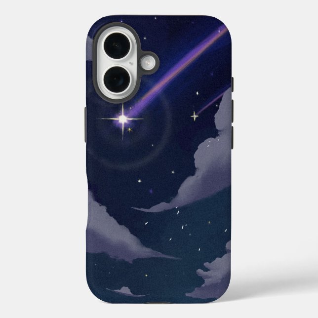 Funda iPhone 16 Galaxy Night Sky Shooting Star Phone Case (Reverso )