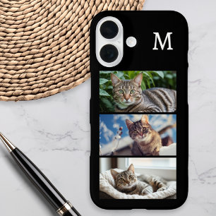 Funda iPhone 16 Galería fotográfica de Mascota Cat Lover Monograma