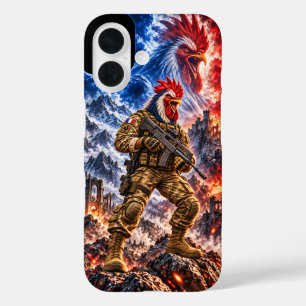 Funda iPhone 16 Gallo Francés Guerrero Táctico Arte de Batalla Épi
