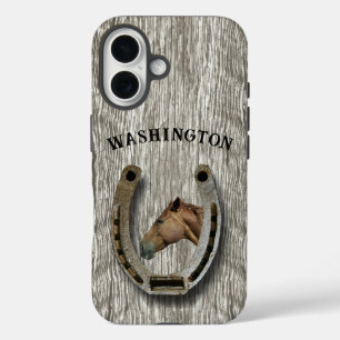 Funda iPhone 16 Ganadería y Caballos - Diseño de herradura Persona