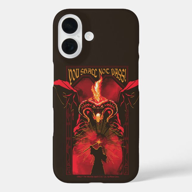 Funda iPhone 16 GANDALF™ Vs Balrog "No Pasarás" Gráfico (Reverso )
