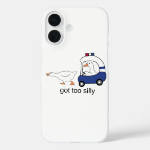 Funda iPhone 16 Ganso Divertido Policía Humor Demasiado Tonto