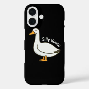 Funda iPhone 16 Ganso Tonto Dibujo Animado Divertido