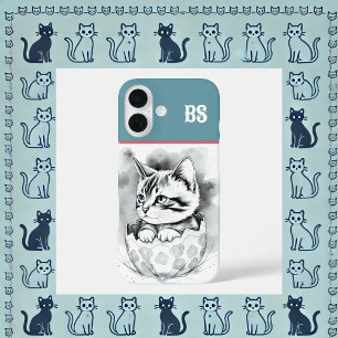 Funda iPhone 16 Gatito de Pascua caprichoso en cáscara de huevo fl