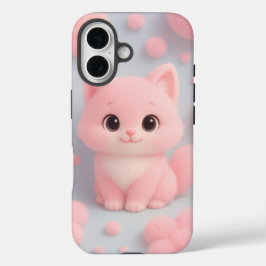 Funda iPhone 16 Gatito rosa adorable con recuerdos de color