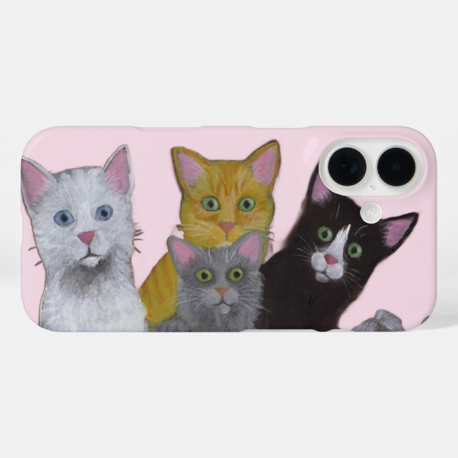 Funda iPhone 16 Gatitos juguetones (Reverso (Horizontal))