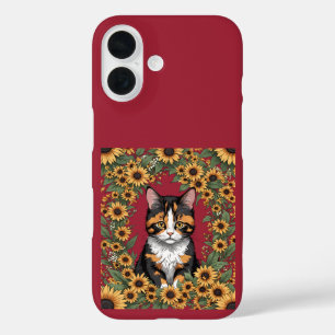 Funda iPhone 16 Gato Calico de Maryland y Flores de Susana de Ojos