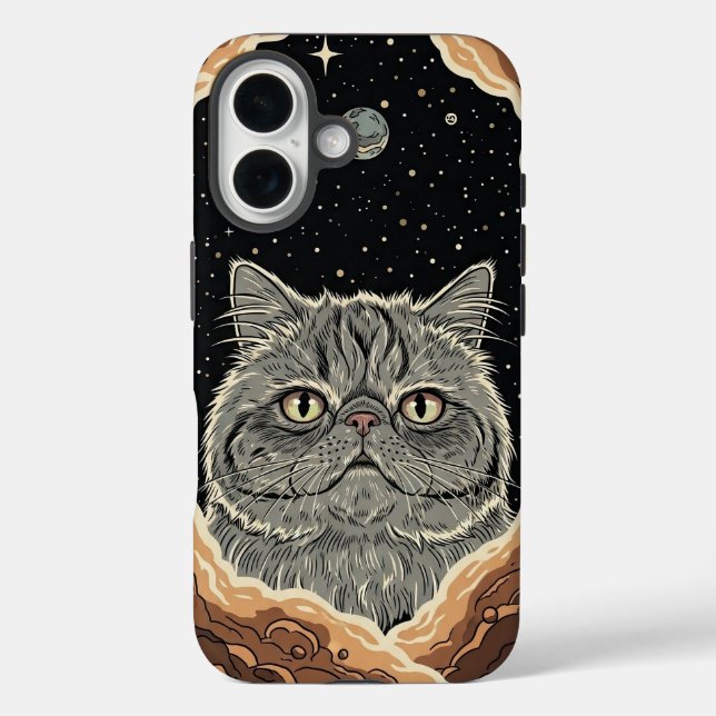 Funda iPhone 16 Gato Cósmico (Reverso )