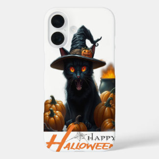 Funda iPhone 16 Gato de Halloween