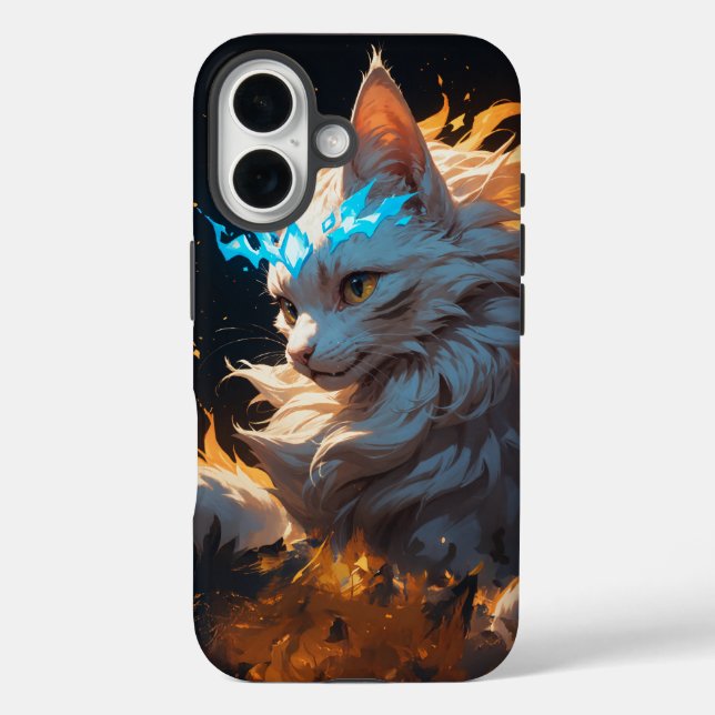 Funda iPhone 16 Gato de llama mística familiar (Reverso )