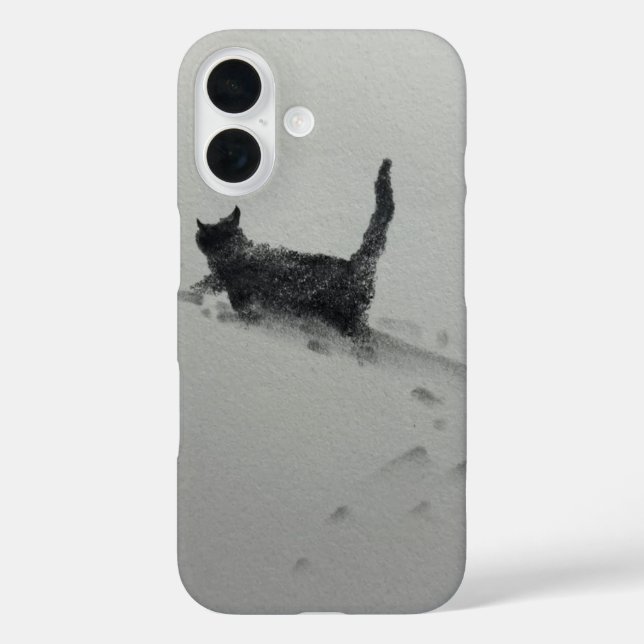 Funda iPhone 16 gato en la nieve 2 (Reverso )