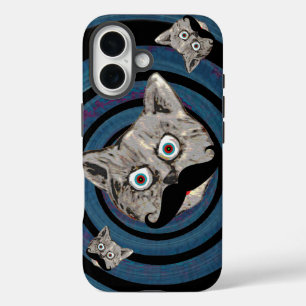 Funda iPhone 16 gato enojado en un espiral