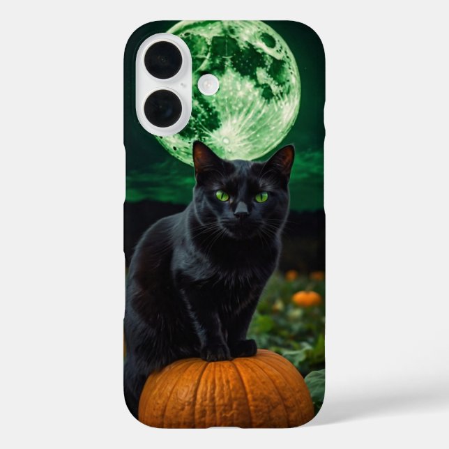 Funda iPhone 16 Gato iluminado por la luna (Reverso )