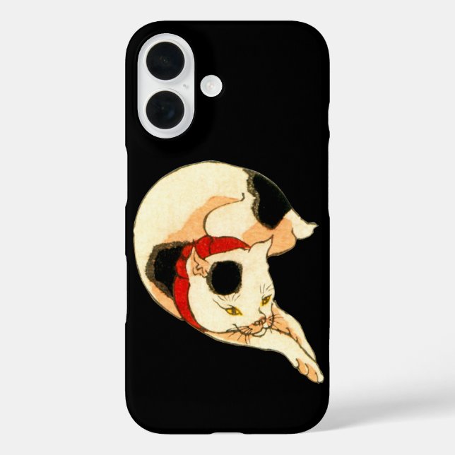Funda iPhone 16 Gato japonés, Kuniyoshi, Ukiyo-e (Reverso )