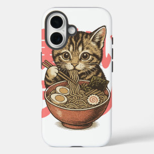 Funda iPhone 16 Gato Kit de Ramen Delicioso