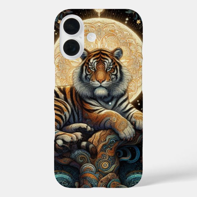 Funda iPhone 16 Gato Místico de la Jungla - Tigre  (Reverso )