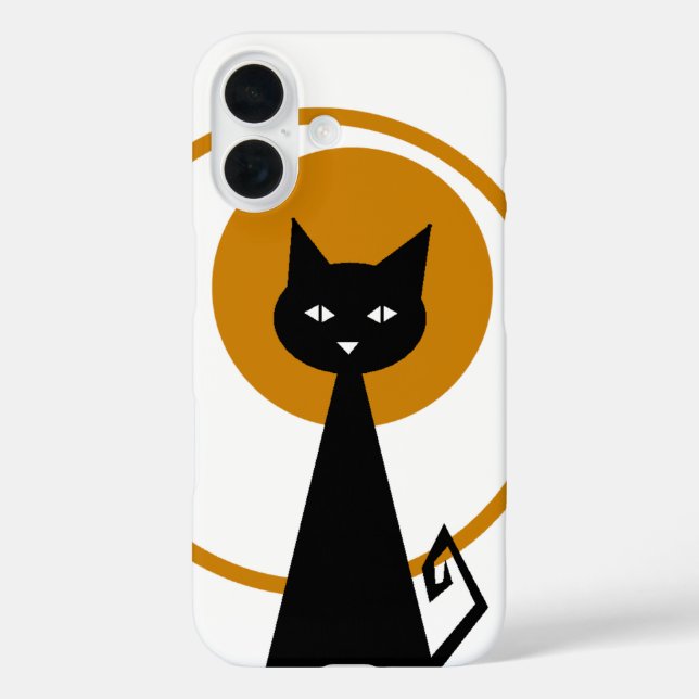 Funda iPhone 16 Gato Negro (Reverso )