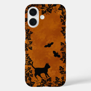 Funda iPhone 16 Gato negro con bata