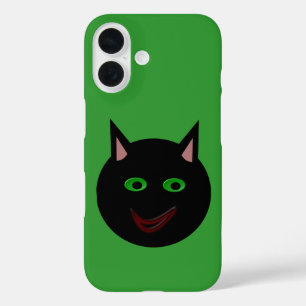 Funda iPhone 16 Gato negro de Halloween