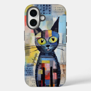 Funda iPhone 16 Gato negro lindo personalizado