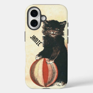 Funda iPhone 16 Gato negro Vintage HALLOWEEN
