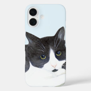 Funda iPhone 16 Gato negro y blanco