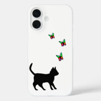 Gato negro y mariposa