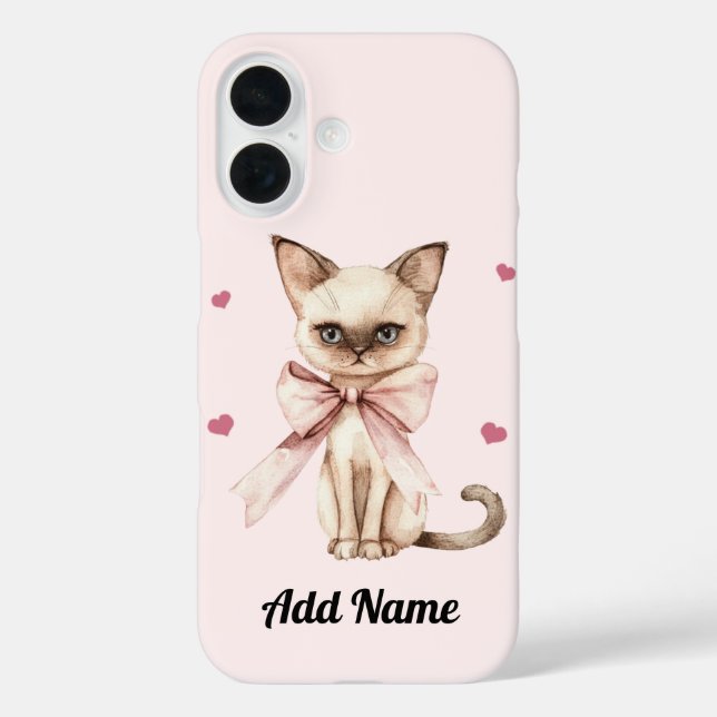 Funda iPhone 16 Gato personalizado personalizado personalizado con (Reverso )