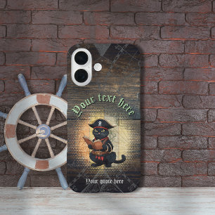 Funda iPhone 16 Gato pirata curioso descifra antiguos misterios