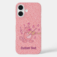 Gato rosa con estuche para iPhone de violín