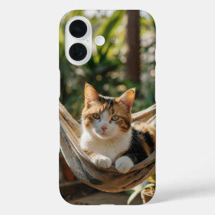 Funda iPhone 16 Gato somnoliento en Hammock