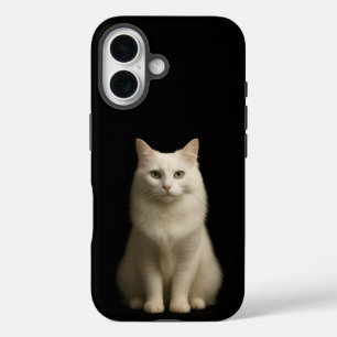Funda iPhone 16 Gato Turco Angora Negro 4 Luxe para iPhone 16 Mate