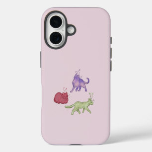 Funda iPhone 16 Gatos alienígenas caprichosos gatos espaciales div