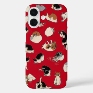 Funda iPhone 16 Gatos Japoneses (Color Chengable)